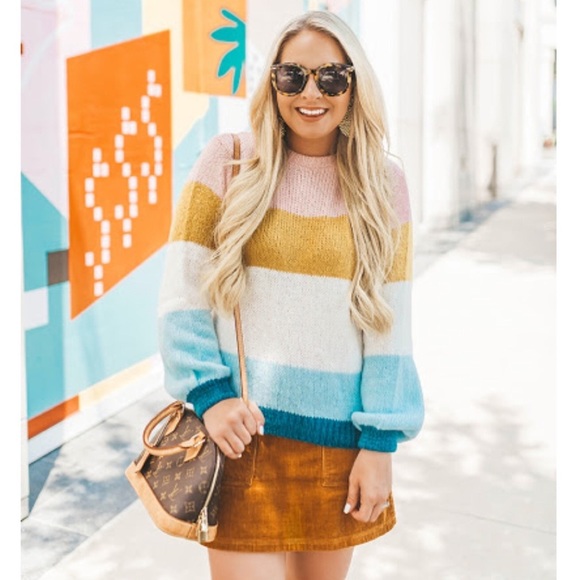 ✖️SOLD✖️TOPSHOP Colorblock Knit Pullover Sweater - Picture 5 of 10